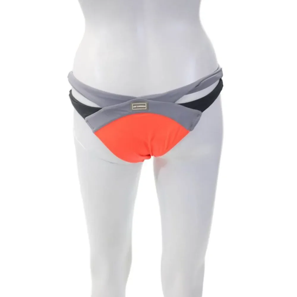Les Canebiers Womens Textured Lined Multicolor Bikini Bottoms Orang Size IT 40